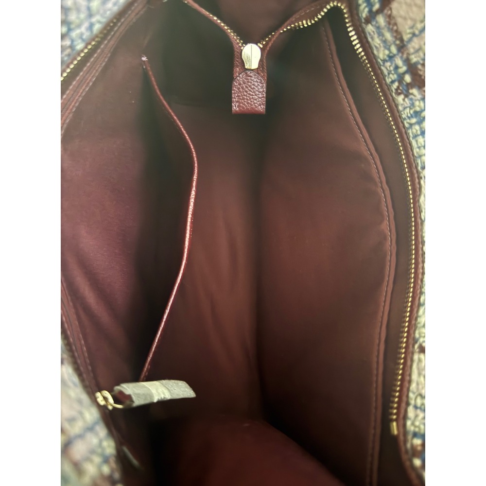 Kate Spade Plaid Burgundy Blue White Tweed Tote Shoulder Bag NWOT - Picture 13 of 16